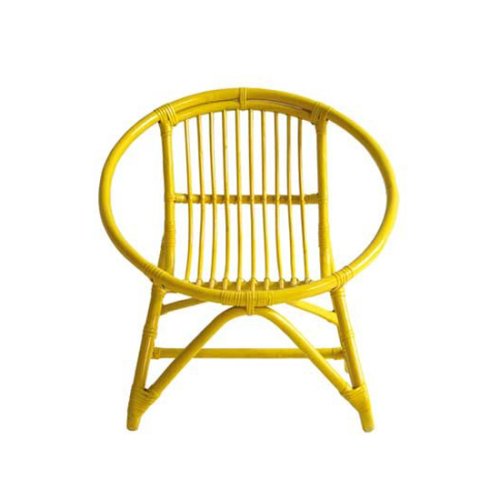 Fauteuil enfant en roseau - Jaune